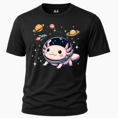 Axolotl Kawaii Cute Axolotls Astronaut Planets Space Cooling Performance Crew T-Shirt