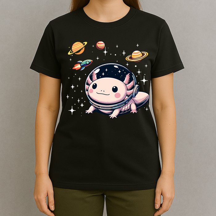 Axolotl Kawaii Cute Axolotls Astronaut Planets Space T-Shirt