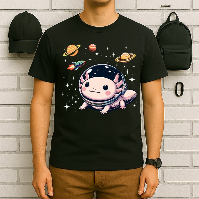 Axolotl Kawaii Cute Axolotls Astronaut Planets Space T-Shirt