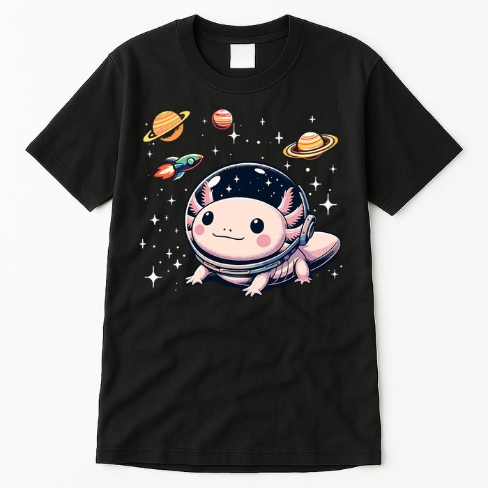 Axolotl Kawaii Cute Axolotls Astronaut Planets Space Tall T-Shirt