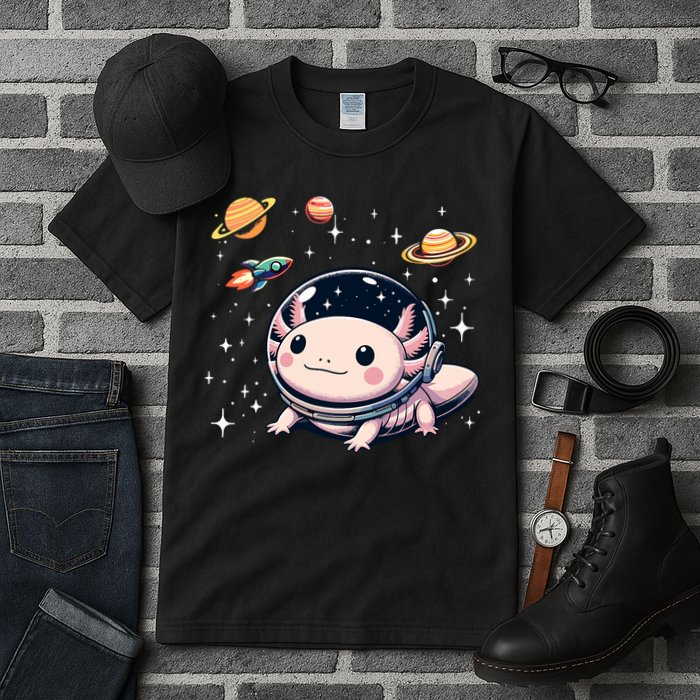 Axolotl Kawaii Cute Axolotls Astronaut Planets Space Tall T-Shirt
