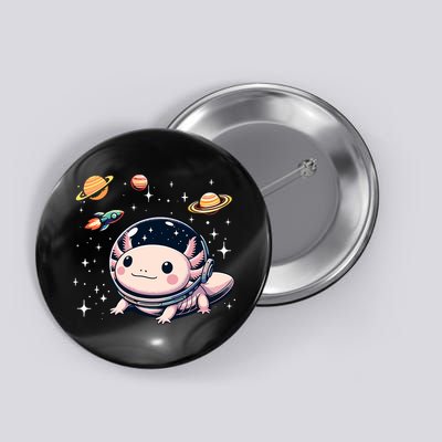 Axolotl Kawaii Cute Axolotls Astronaut Planets Space Button