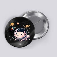 Axolotl Kawaii Cute Axolotls Astronaut Planets Space Button