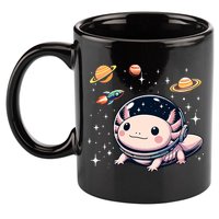 Axolotl Kawaii Cute Axolotls Astronaut Planets Space 11oz C Handle Ceramic Mug