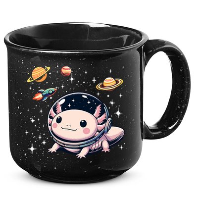 Axolotl Kawaii Cute Axolotls Astronaut Planets Space 15oz Campfire Ceramic Mug