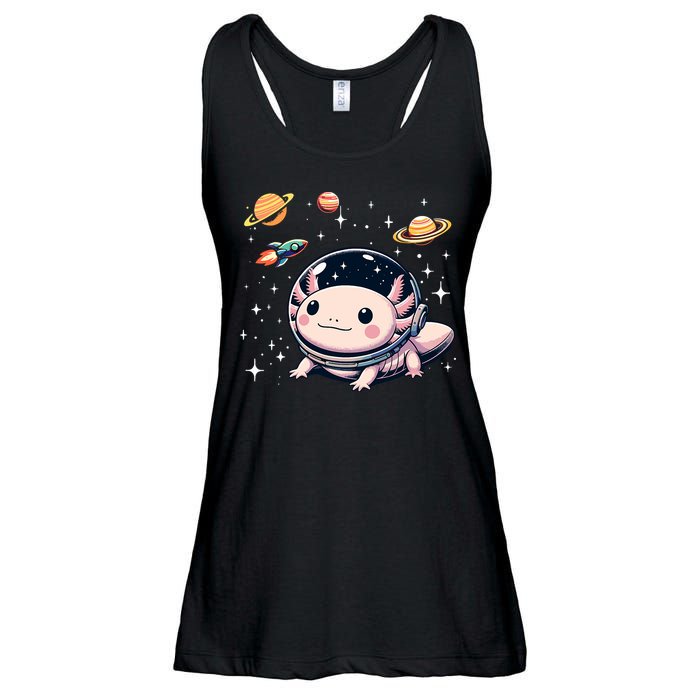 Axolotl Kawaii Cute Axolotls Astronaut Planets Space Ladies Essential Flowy Tank