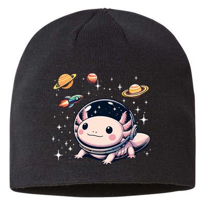 Axolotl Kawaii Cute Axolotls Astronaut Planets Space Sustainable Beanie