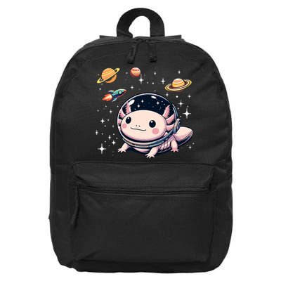 Axolotl Kawaii Cute Axolotls Astronaut Planets Space 16 in Basic Backpack