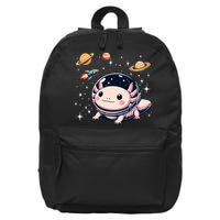 Axolotl Kawaii Cute Axolotls Astronaut Planets Space 16 in Basic Backpack
