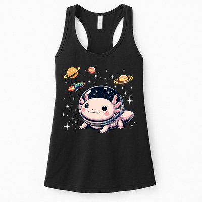 Axolotl Kawaii Cute Axolotls Astronaut Planets Space Womens Tank Top