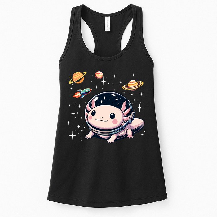 Axolotl Kawaii Cute Axolotls Astronaut Planets Space Womens Tank Top