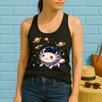 Axolotl Kawaii Cute Axolotls Astronaut Planets Space Womens Tank Top