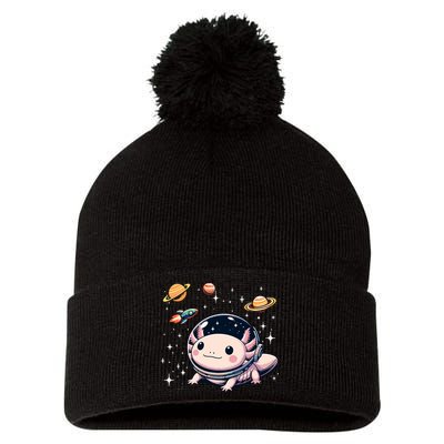 Axolotl Kawaii Cute Axolotls Astronaut Planets Space Pom Pom 12in Knit Beanie