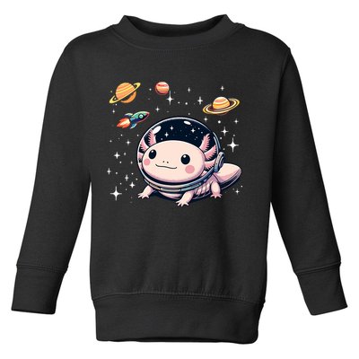 Axolotl Kawaii Cute Axolotls Astronaut Planets Space Toddler Sweatshirt