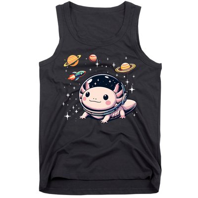 Axolotl Kawaii Cute Axolotls Astronaut Planets Space Tank Top