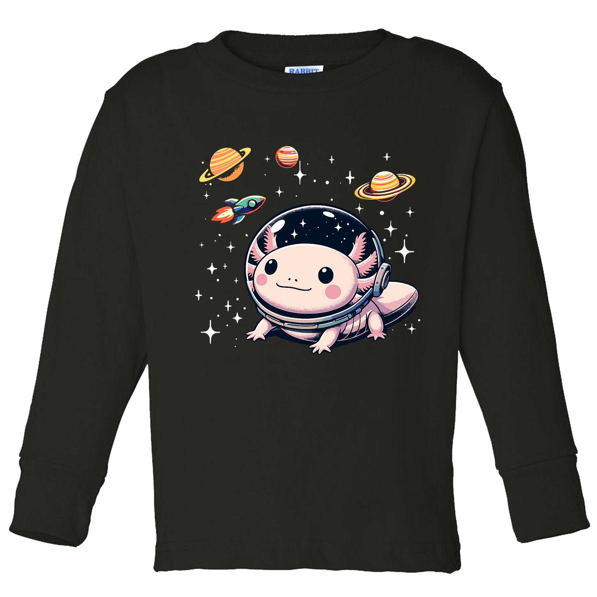 Axolotl Kawaii Cute Axolotls Astronaut Planets Space Toddler Long Sleeve Shirt