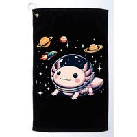Axolotl Kawaii Cute Axolotls Astronaut Planets Space Golf Towel