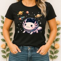 Axolotl Kawaii Cute Axolotls Astronaut Planets Space Womens T-Shirt