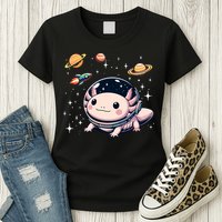 Axolotl Kawaii Cute Axolotls Astronaut Planets Space Womens T-Shirt