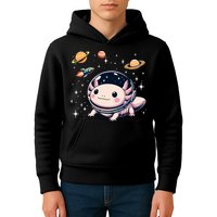 Axolotl Kawaii Cute Axolotls Astronaut Planets Space Kids Hoodie