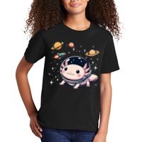 Axolotl Kawaii Cute Axolotls Astronaut Planets Space Kids T-Shirt