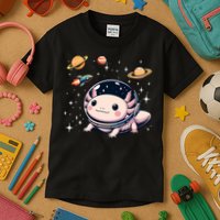 Axolotl Kawaii Cute Axolotls Astronaut Planets Space Kids T-Shirt