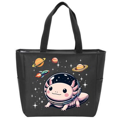 Axolotl Kawaii Cute Axolotls Astronaut Planets Space Zip Tote Bag