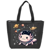 Axolotl Kawaii Cute Axolotls Astronaut Planets Space Zip Tote Bag