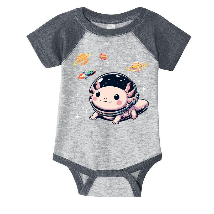 Axolotl Kawaii Cute Axolotls Astronaut Planets Space Infant Baby Jersey Bodysuit