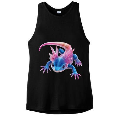 Axolotl Kawaii Cute Graphic Ladies PosiCharge Tri-Blend Wicking Tank