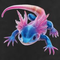 Axolotl Kawaii Cute Graphic 7 Panel Mesh Trucker Snapback Hat