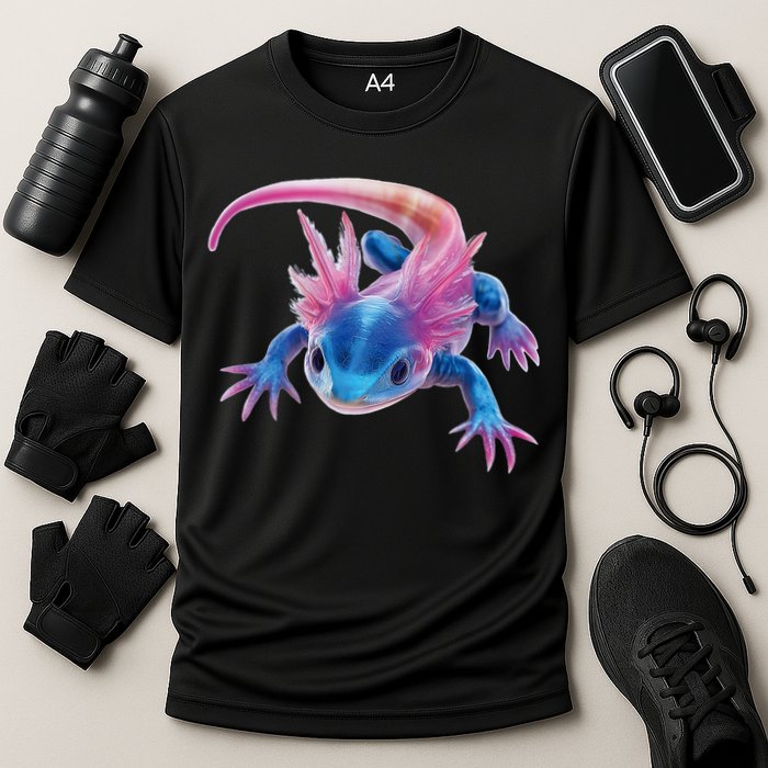 Axolotl Kawaii Cute Graphic Cooling Performance Crew T-Shirt