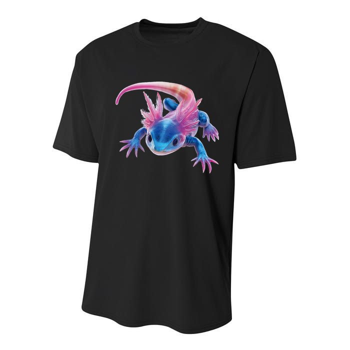 Axolotl Kawaii Cute Graphic Youth Performance Sprint T-Shirt