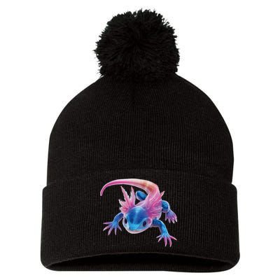Axolotl Kawaii Cute Graphic Pom Pom 12in Knit Beanie