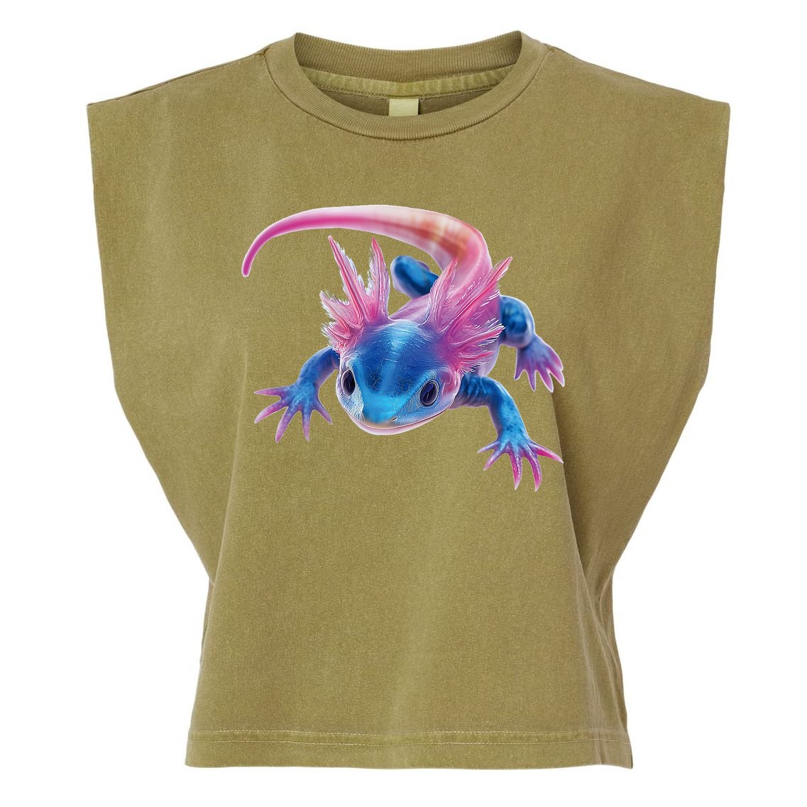 Axolotl Kawaii Cute Graphic Garment-Dyed Women's Muscle Tee
