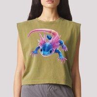 Axolotl Kawaii Cute Graphic Garment-Dyed Women's Muscle Tee