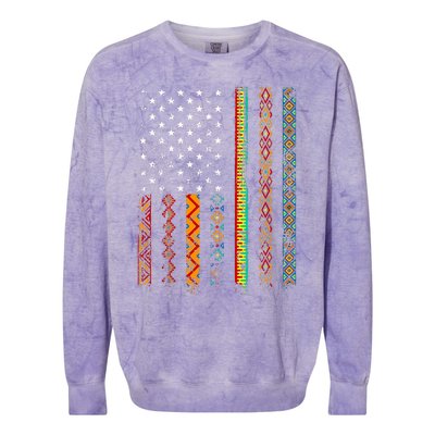 African Kente Cloth Shirts American Flag Colorblast Crewneck Sweatshirt