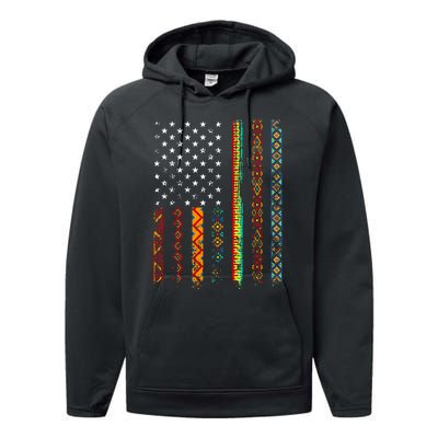 African Kente Cloth Shirts American Flag Performance Fleece Hoodie