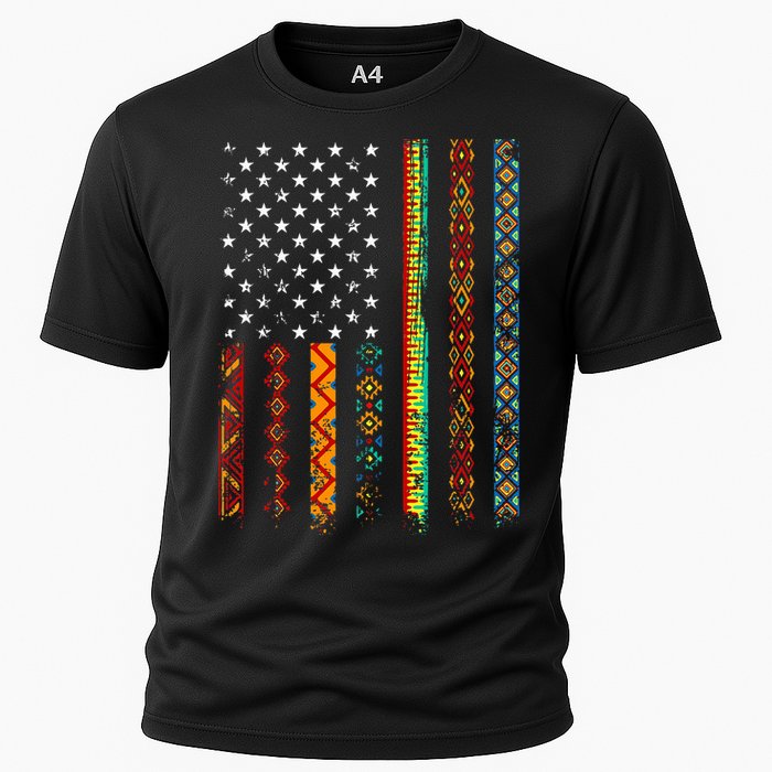 African Kente Cloth Shirts American Flag Cooling Performance Crew T-Shirt