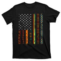 African Kente Cloth Shirts American Flag T-Shirt