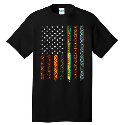 African Kente Cloth Shirts American Flag Tall T-Shirt