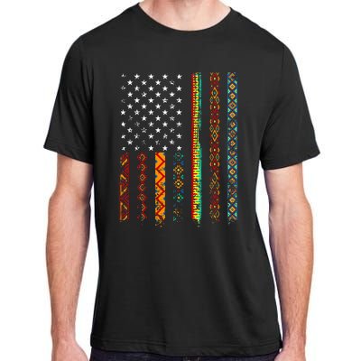 African Kente Cloth Shirts American Flag Adult ChromaSoft Performance T-Shirt