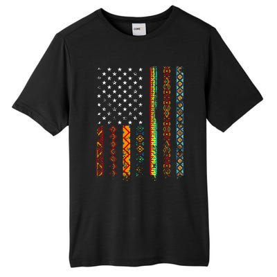 African Kente Cloth Shirts American Flag Tall Fusion ChromaSoft Performance T-Shirt