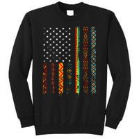 African Kente Cloth Shirts American Flag Tall Sweatshirt