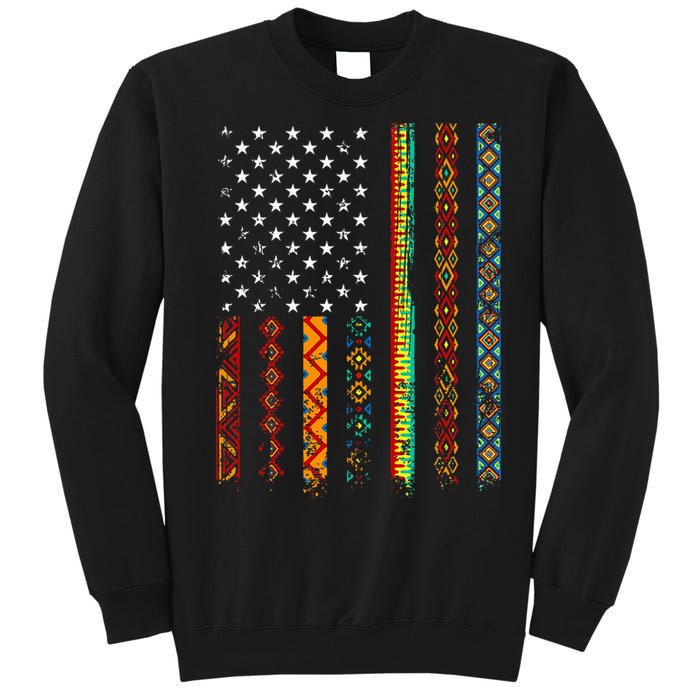 African Kente Cloth Shirts American Flag Tall Sweatshirt