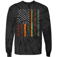 African Kente Cloth Shirts American Flag Tie-Dye Long Sleeve Shirt