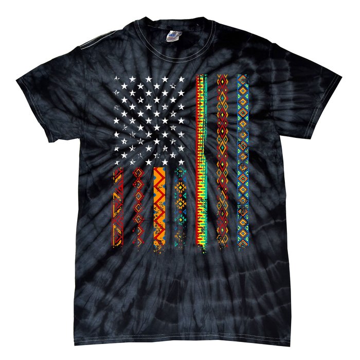 African Kente Cloth Shirts American Flag Tie-Dye T-Shirt