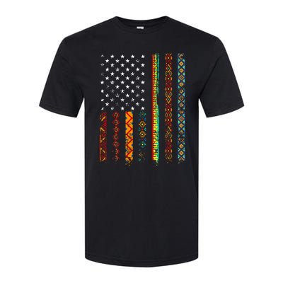 African Kente Cloth Shirts American Flag Softstyle CVC T-Shirt