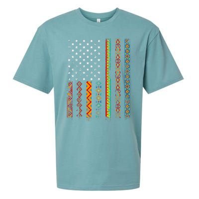 African Kente Cloth Shirts American Flag Sueded Cloud Jersey T-Shirt