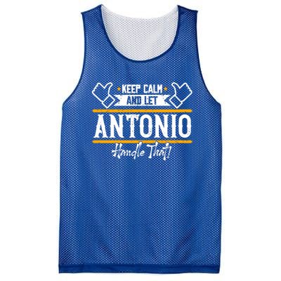 Antonio Keep Calm And Let Antonio Handle That Meaningful Gift Mesh Reversible Basketball Jersey Tank